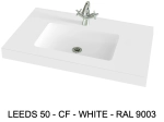 Plan vasque lavabo sur mesure : L 60 à 201 x P 40 à 51 cm, finition lisse mate, 10 couleurs au choix, Anti bactérien, résine Akrytan® teinté dans la masse, Livraison Offerte.